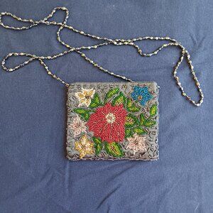 Purse Moyna Vintage Beaded Floral Evening Purse Mini Bag